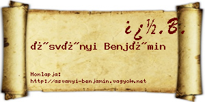 Ásványi Benjámin névjegykártya